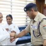 ब्रह्मकुमारी संस्था से आयी बहनों ने एसएसपी को राखी बाधं की दीर्द्यायु की कामना* 